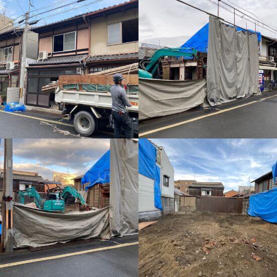 京都市東山区の解体現場