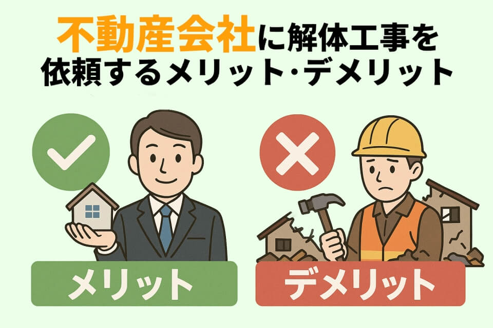 不動産会社に解体工事を依頼するメリットとデメリット
